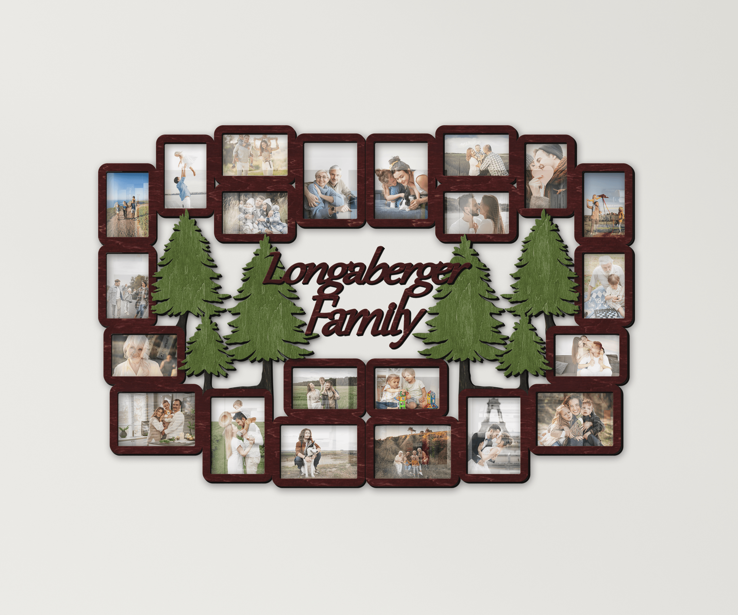 Custom extra large picture frame collage with spruce Bilderrahmen collage Big photo frames Family tree Home decor Wall art Multiple 4x6 5x7