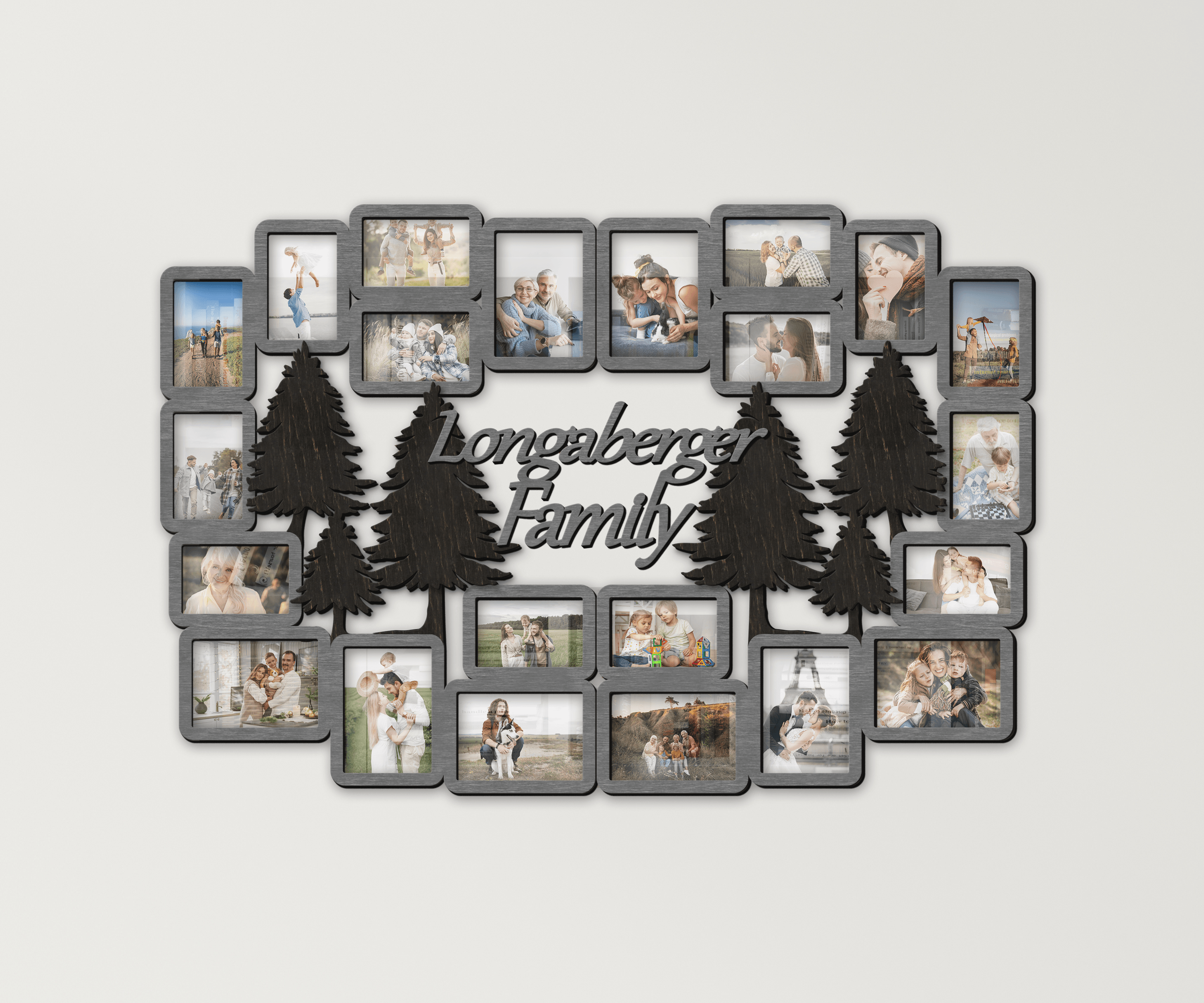 Custom extra large picture frame collage with spruce Bilderrahmen collage Big photo frames Family tree Home decor Wall art Multiple 4x6 5x7