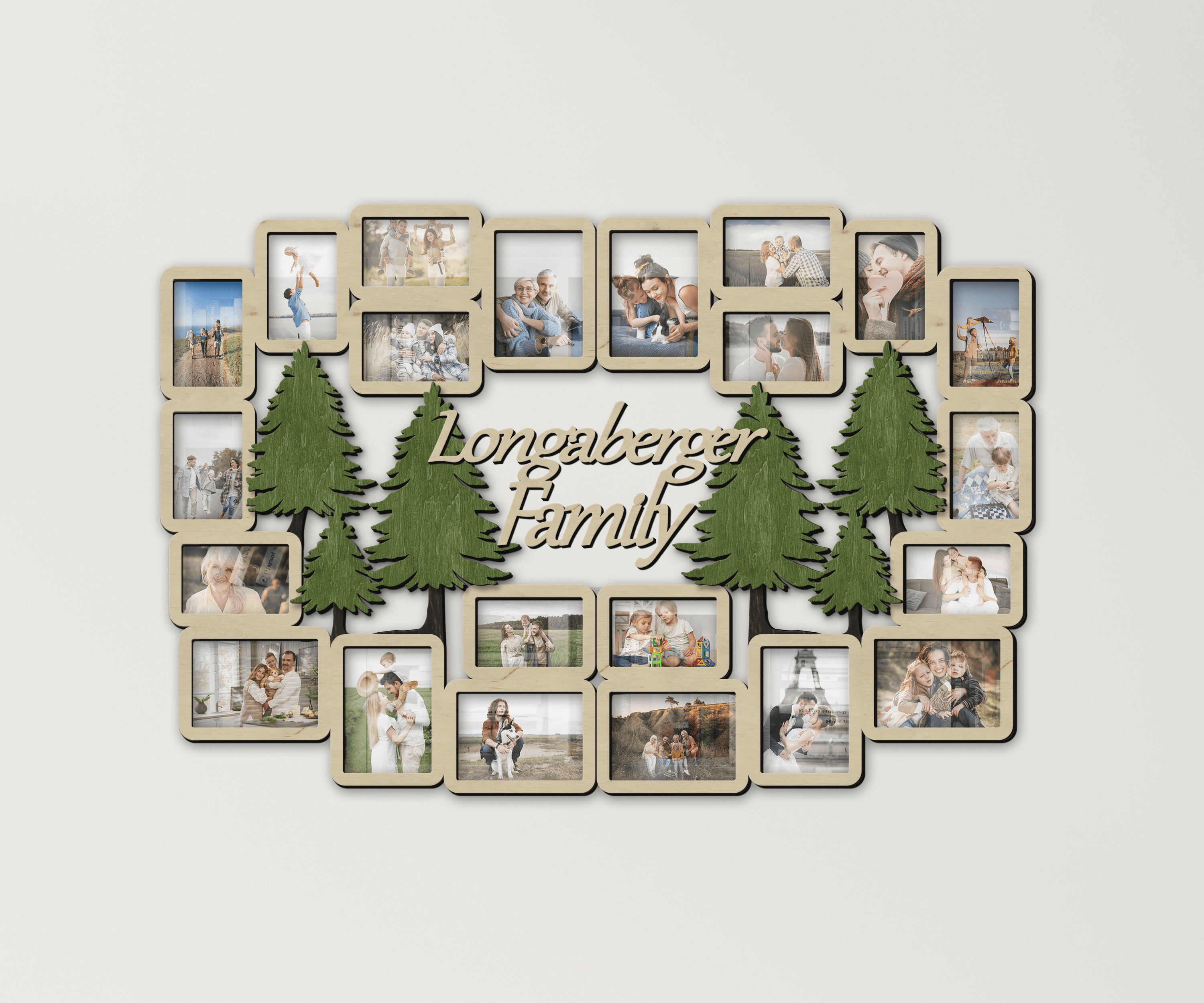 Custom extra large picture frame collage with spruce Bilderrahmen collage Big photo frames Family tree Home decor Wall art Multiple 4x6 5x7