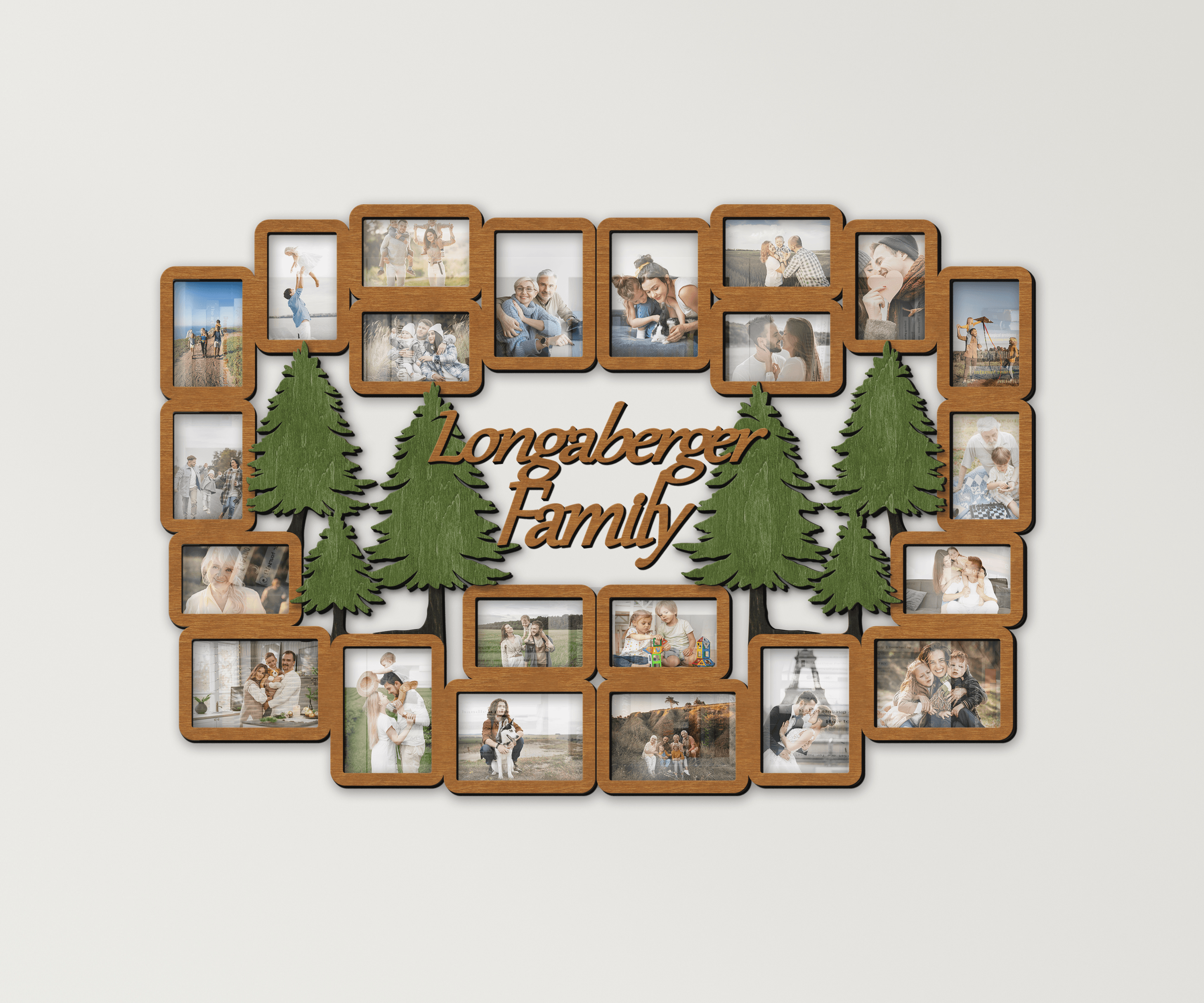 Custom extra large picture frame collage with spruce Bilderrahmen collage Big photo frames Family tree Home decor Wall art Multiple 4x6 5x7