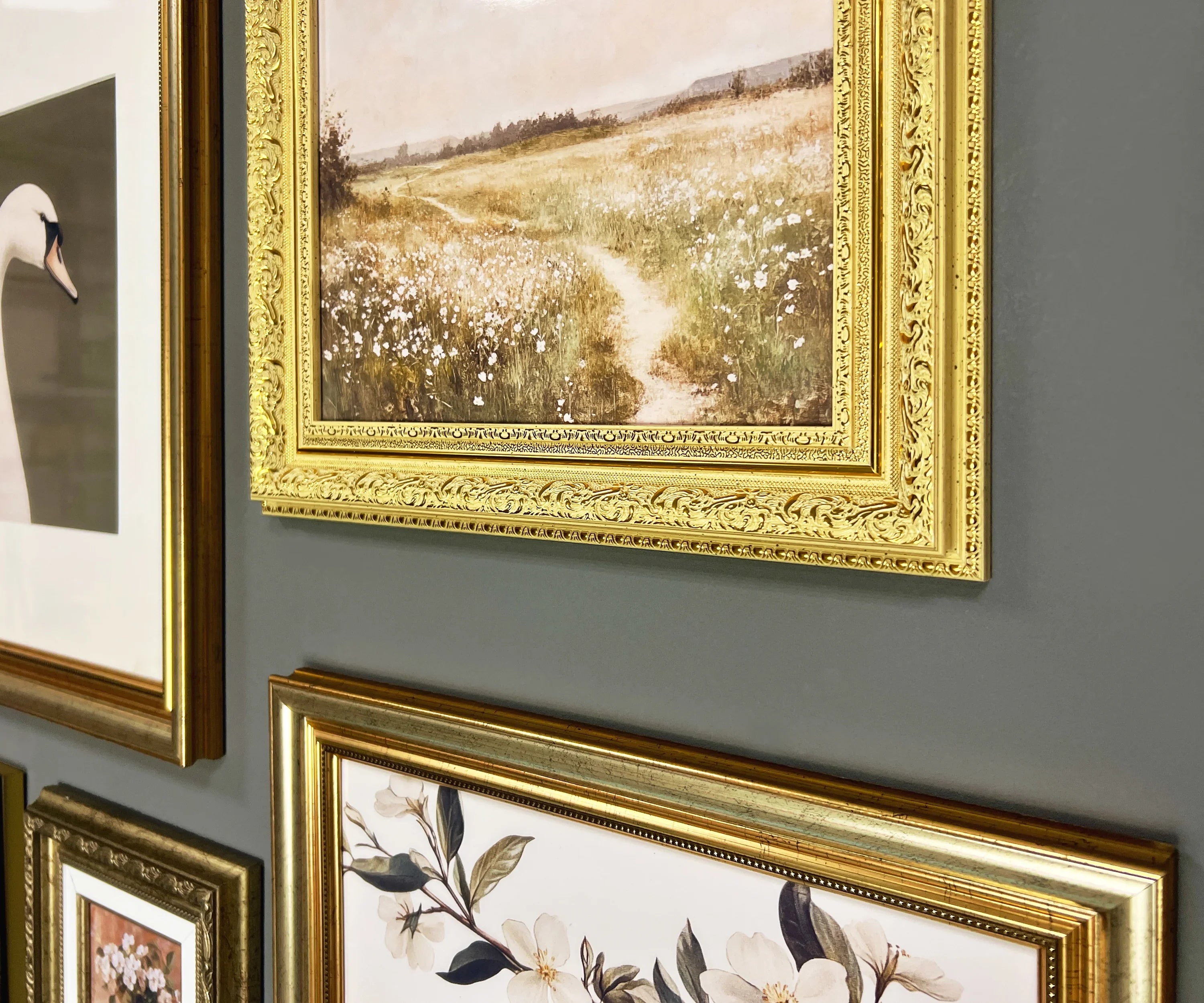 White & Gold Ornate Gallery Wall Frames Set
