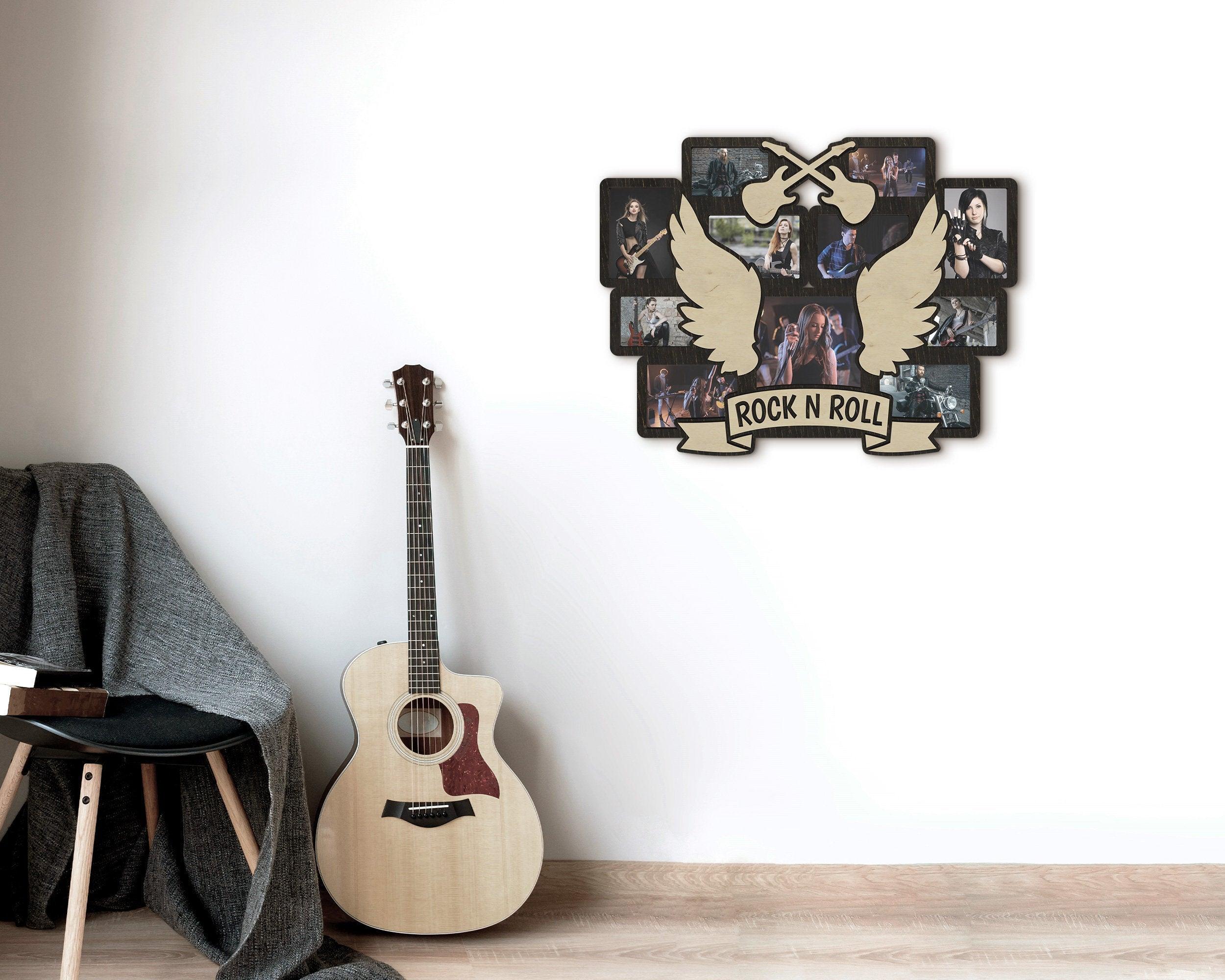 Rock and roll, Personalized picture frame, Picture frame, Wall collage kit, Music gift, Photo frame, Photo collage kit, Electric guitar