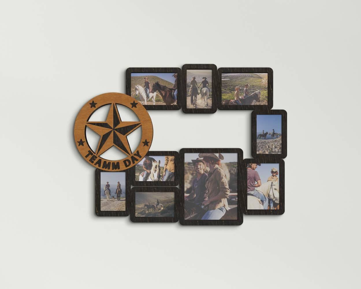 Texas star, Wall collage kit, Texas, Star, Photo collage kit, 8x10 picture frame, Custom picture frame, Laser engraved wood, Engraved gift