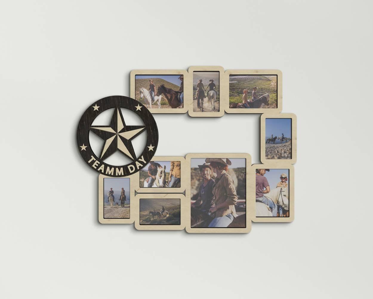 Texas star, Wall collage kit, Texas, Star, Photo collage kit, 8x10 picture frame, Custom picture frame, Laser engraved wood, Engraved gift