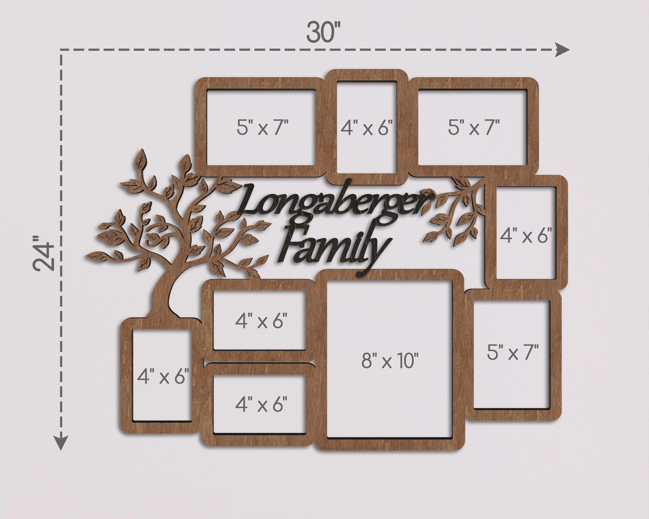 Christmas picture frame collage Family tree photo frame Personalized christmas gift Wood wall frame decor Custom color frame Holiday gift