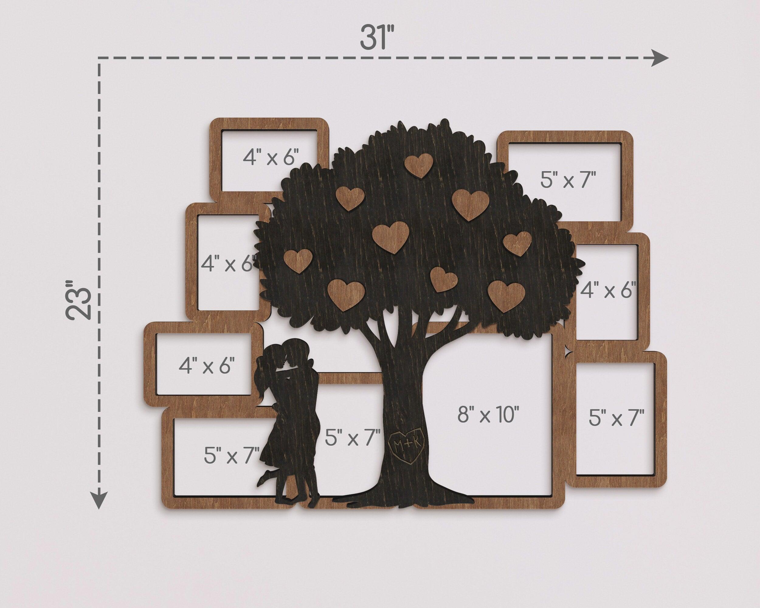 Personalized Love Tree | Picture Frame Collage | Couples Initials - The Frame Depot