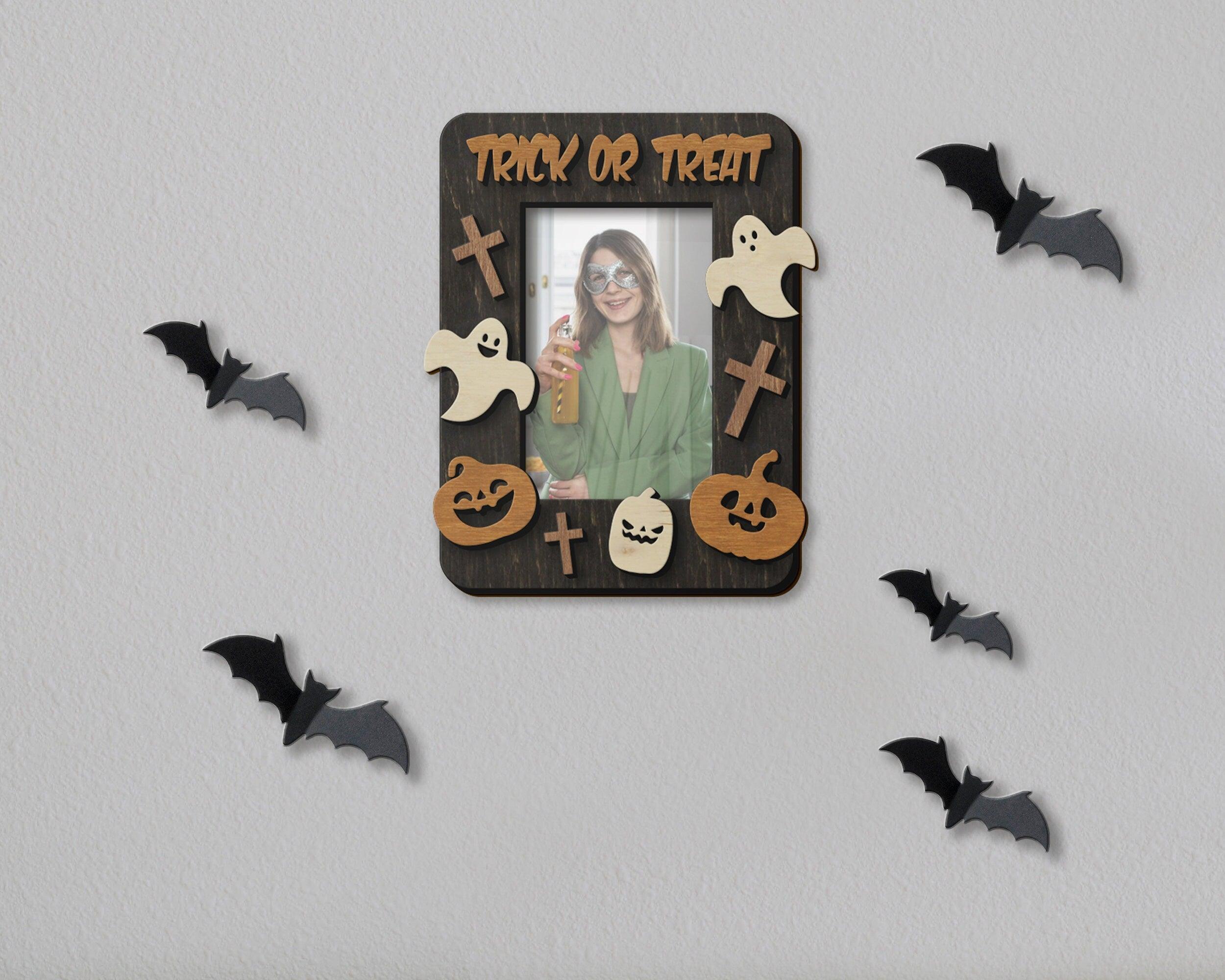 Trick or treat 4x6 photo frame Halloween picture frame Duble layer frame Indoor Halloween decor First Halloween Black and orange wall art