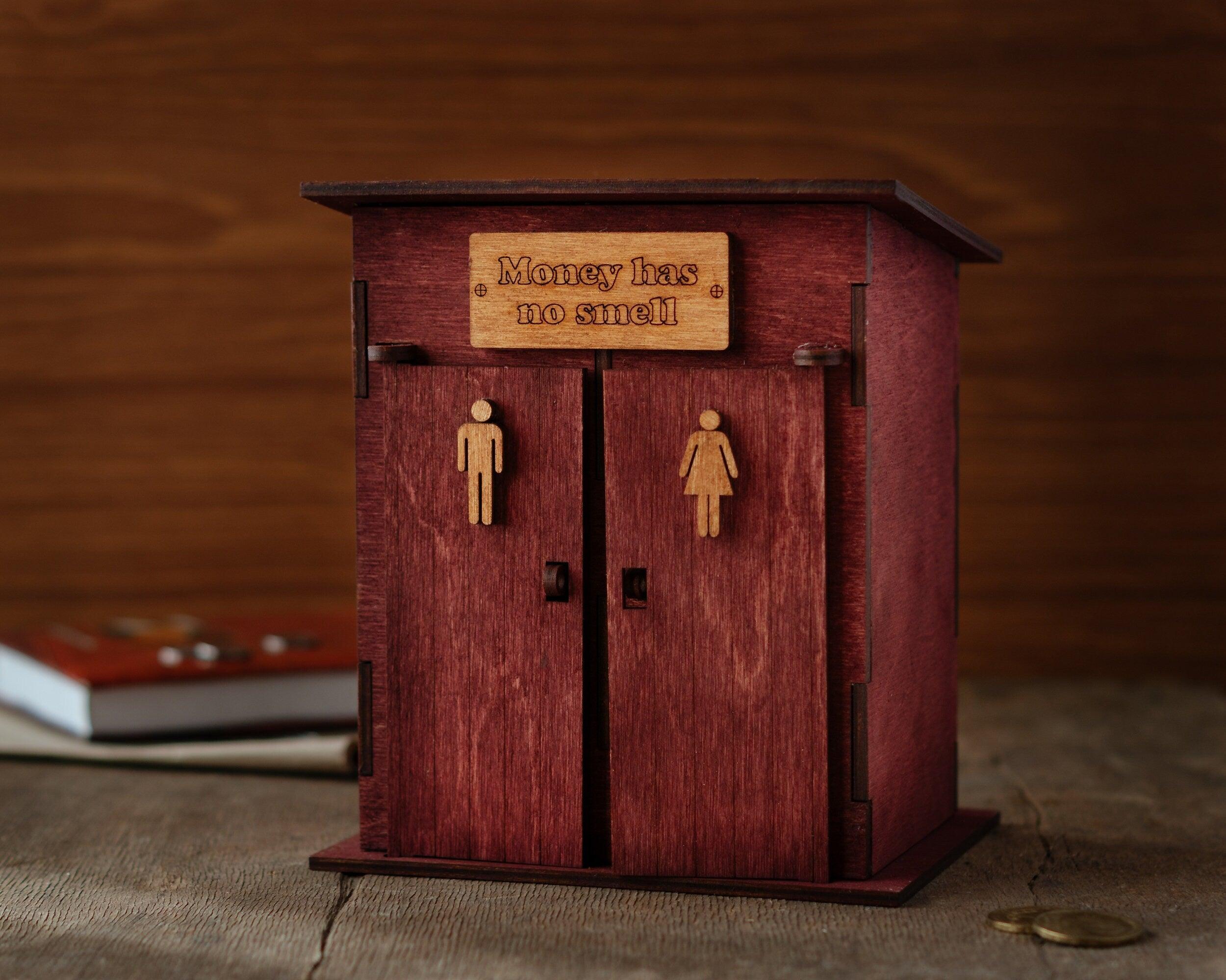 Wooden Toilet Piggy Bank | Fun Adult Coin Gift - The Frame Depot