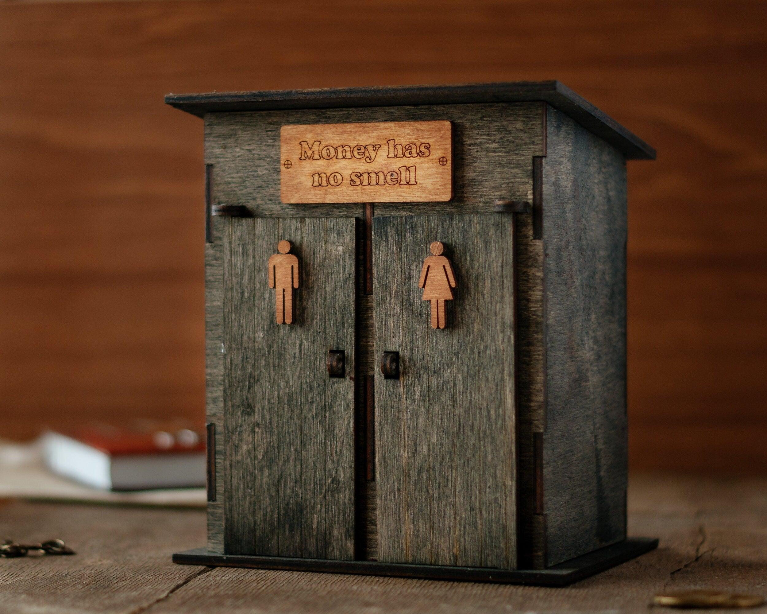 Wooden Toilet Piggy Bank | Fun Adult Coin Gift - The Frame Depot