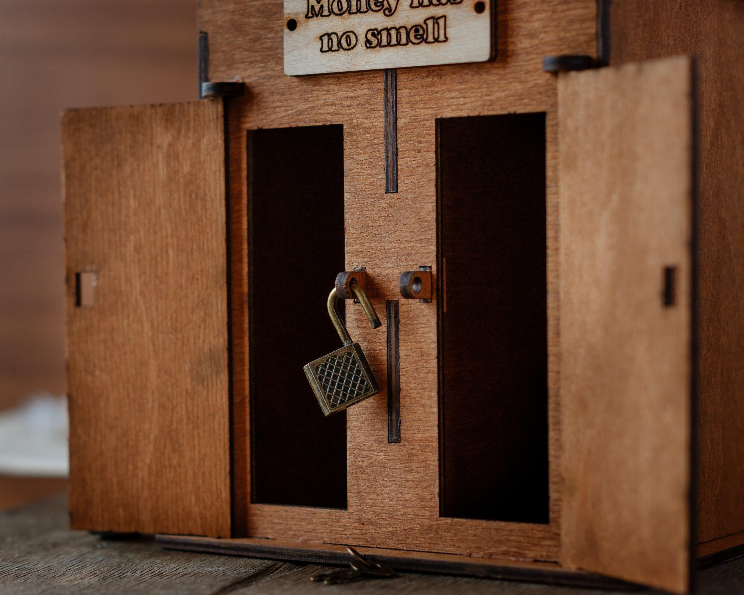 Wooden Toilet Piggy Bank | Fun Adult Coin Gift - The Frame Depot
