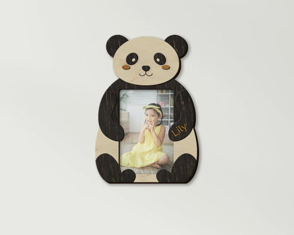 Personalized Panda Picture Frame - Nursery & Kids Room Wall Decor