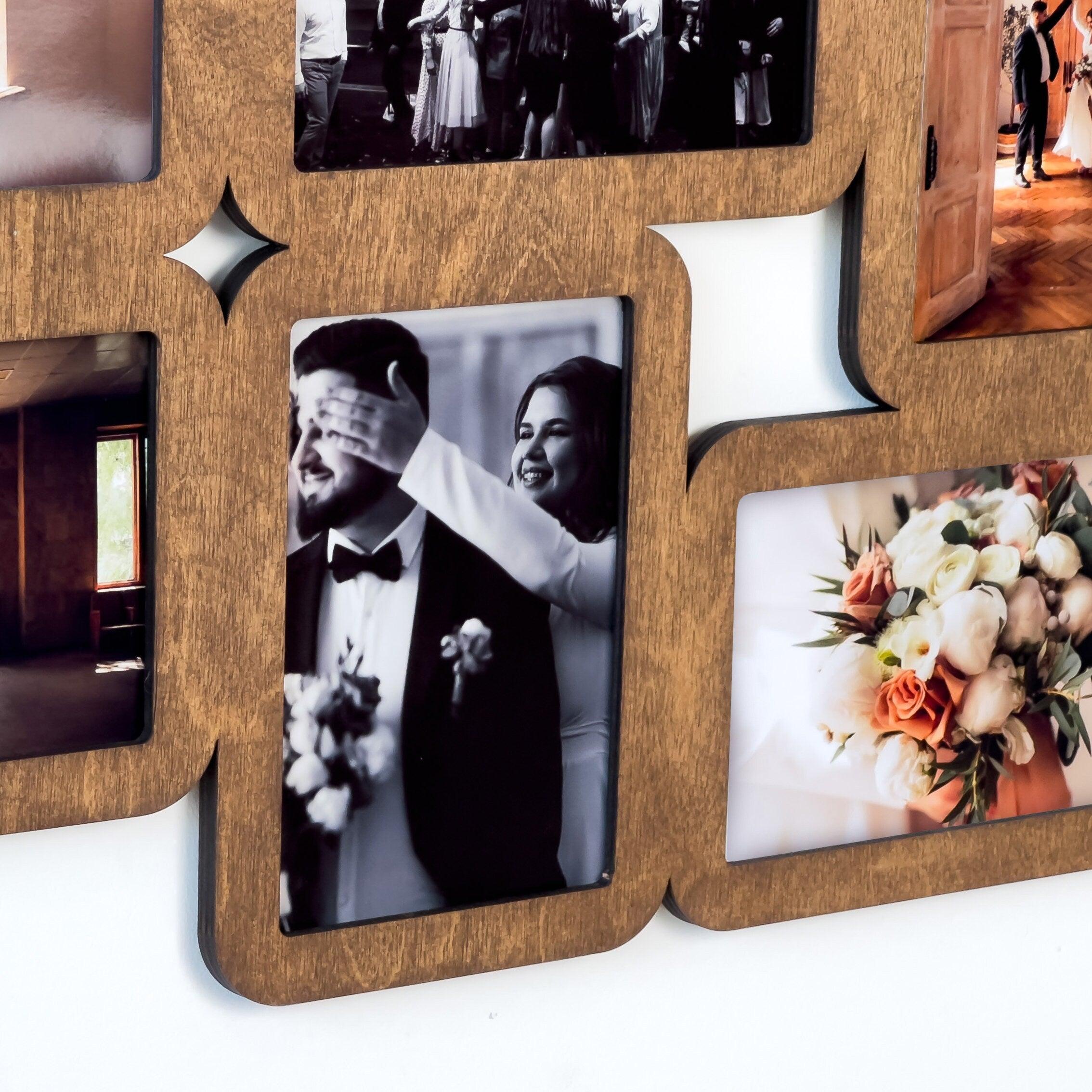 Wooden picture frame collage Large wall gallery Black Friday sale Multi photo frame 4x6 Family photo frame Wedding decor Anniversary gift